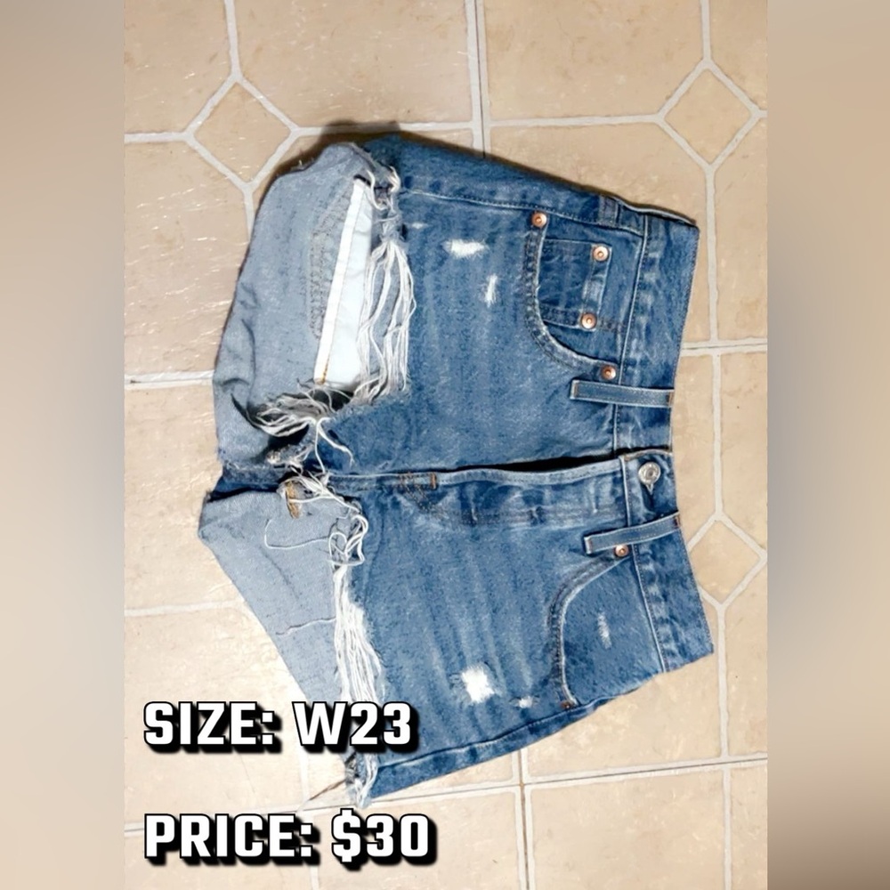 Distressed Denim Shorts